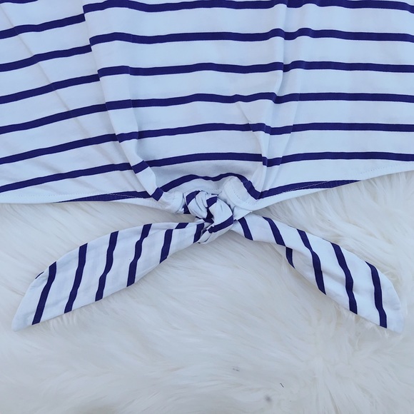 Zara Striped Tie Up Crop Tank - Picture 2 of 6
